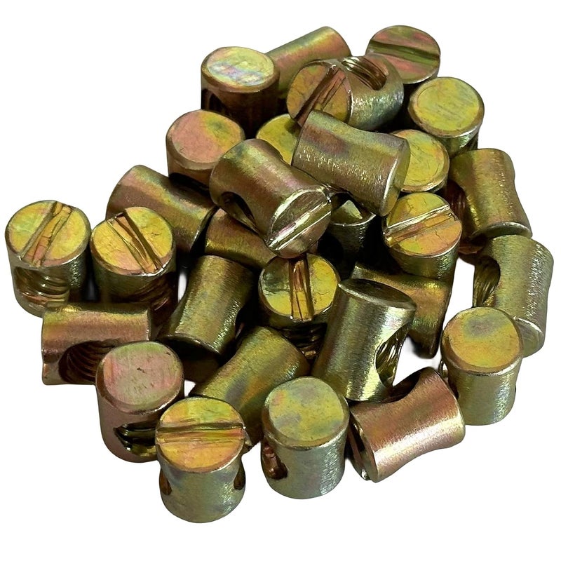 NACX M8 x 15mm Slotted Barrel Nuts Cross Dowel Slotted Nuts, 30Pcs - Image 4